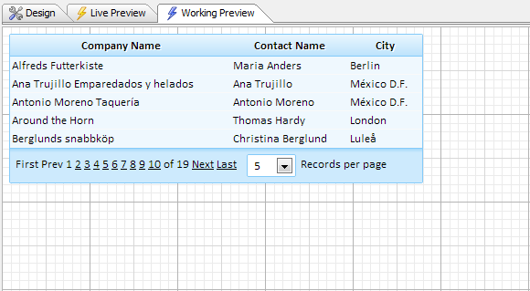 In Working Preview